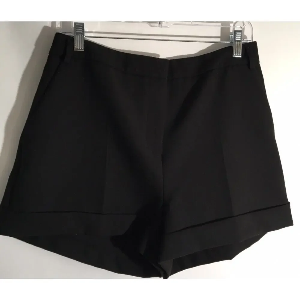 Karen Millen Women's Size 10 Black Compact Stretch Tailored Pocket Shorts